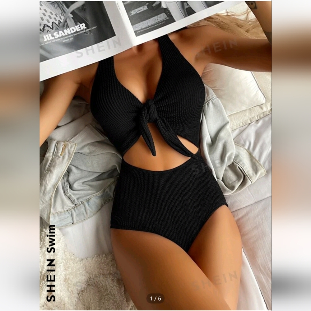 cut out halter one piece